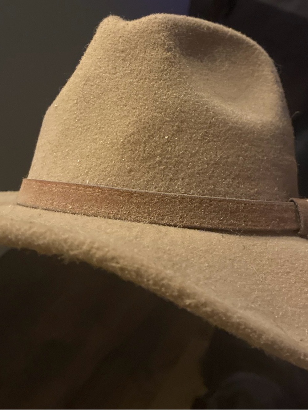 Wool Felt Fedora Hat - Tan